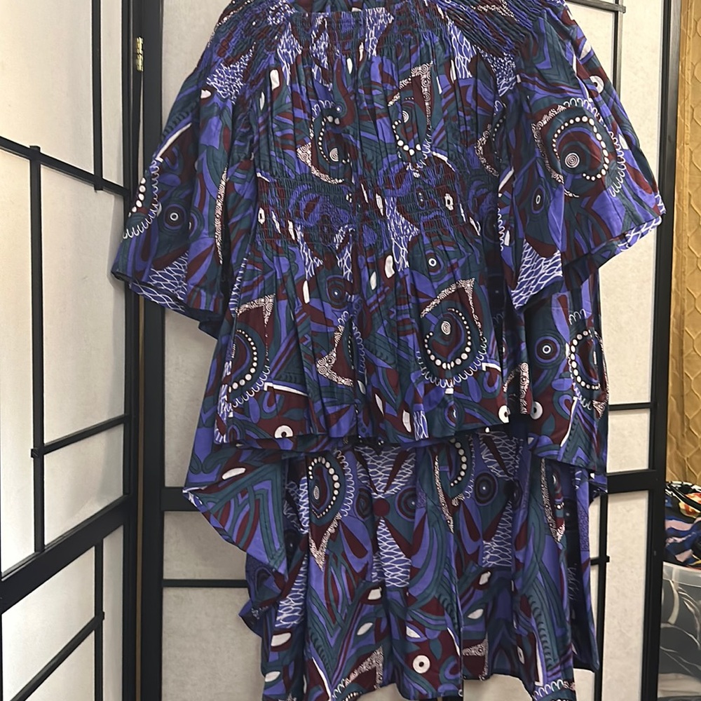 2piece set one size fits most purple and burgundy and white high and low skirt